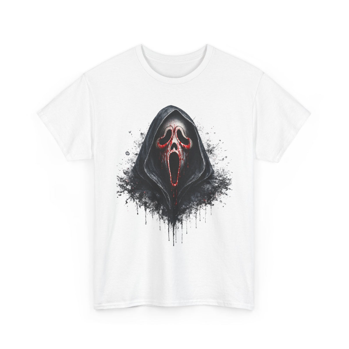 Scream Mask Horror Tee — Distressed Ghostface Graphic T-Shirt