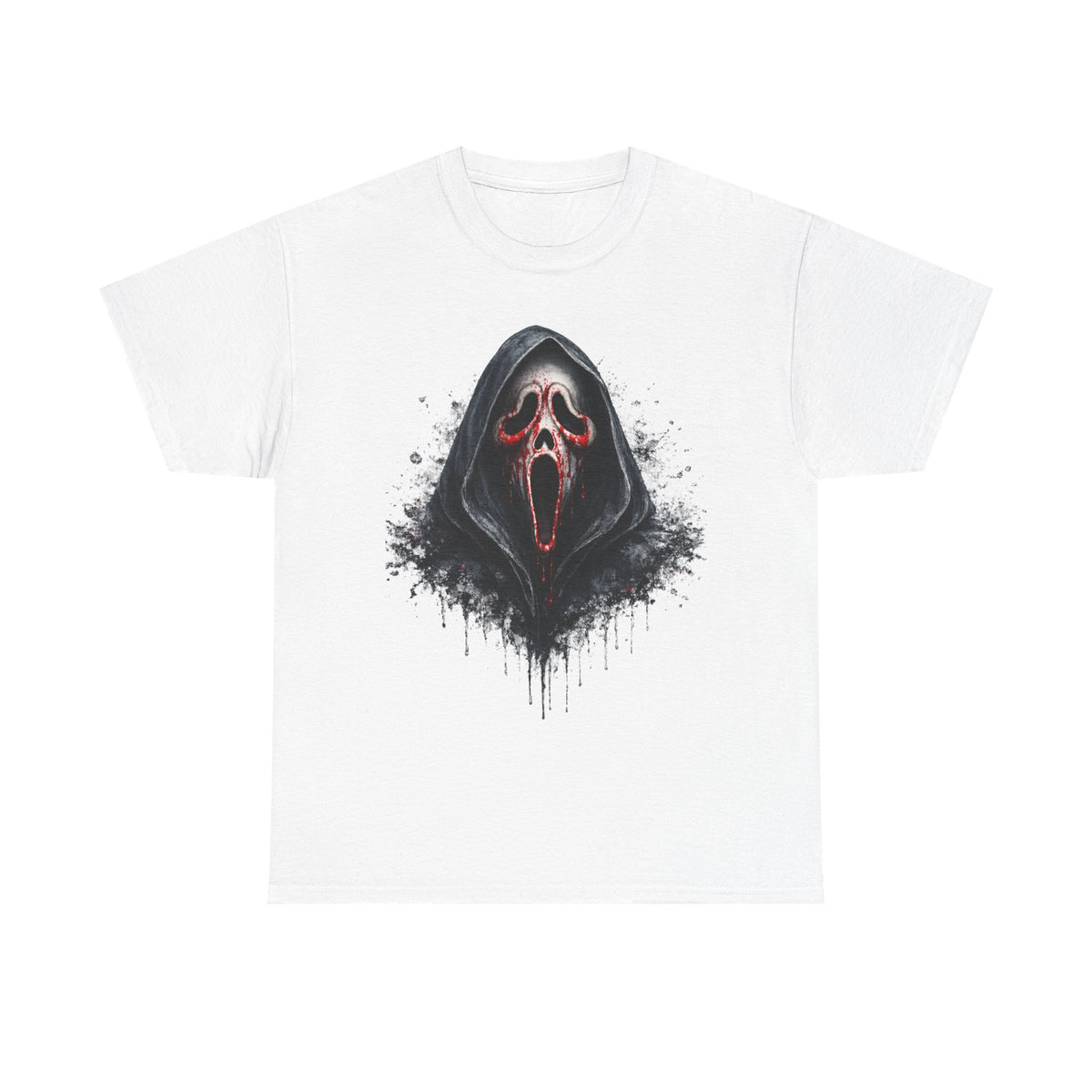 Scream Mask Horror Tee — Distressed Ghostface Graphic T-Shirt