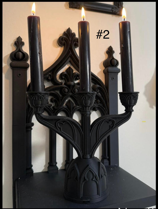 Triple Cathedral Candle Stick Holder