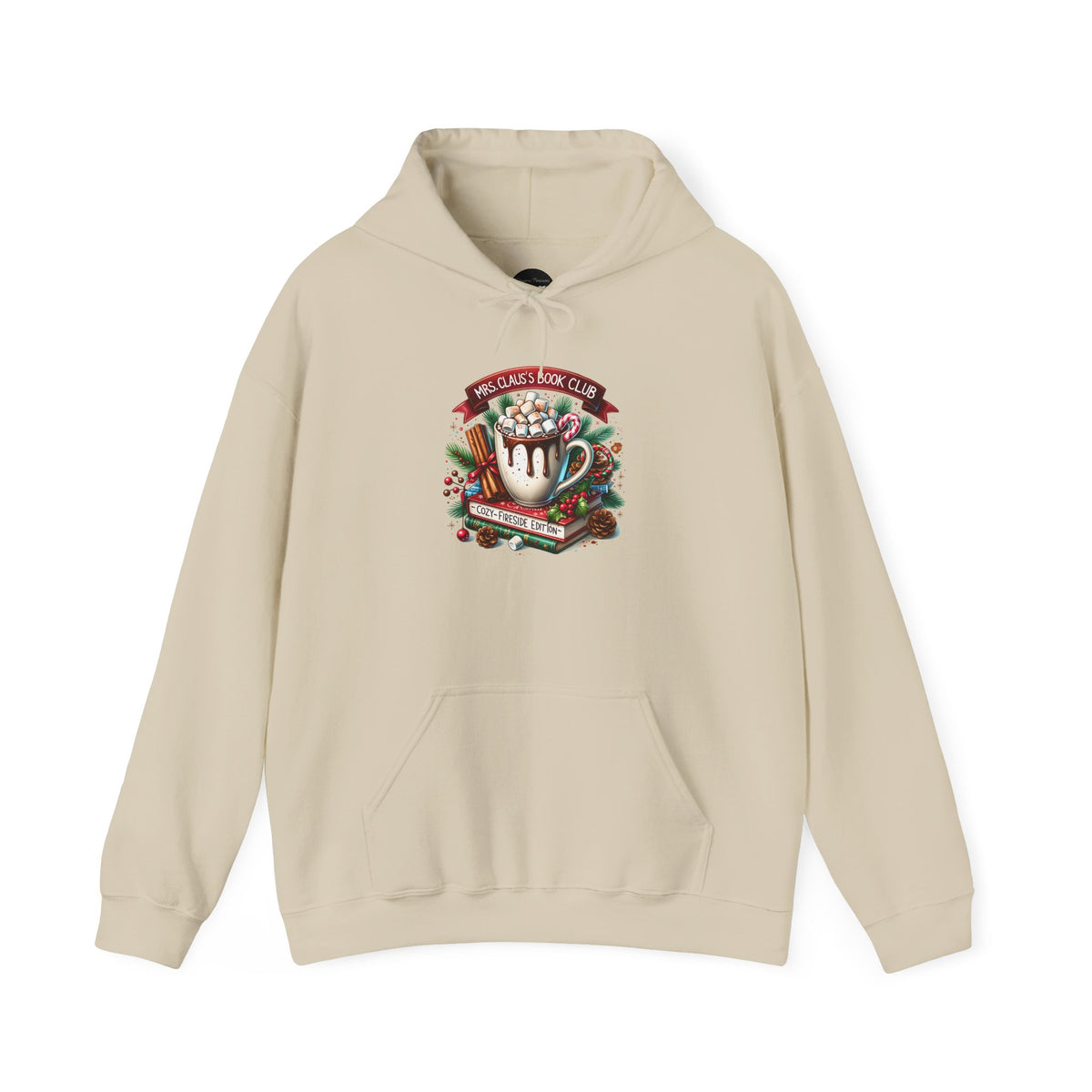 Mrs Claus Coffee Club Hoodie - Vintage Hot Cocoa & Candy Cane Holiday Sweatshirt