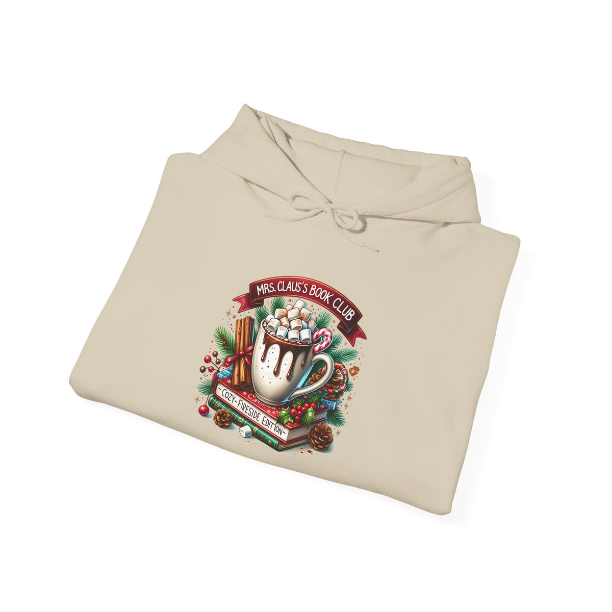 Mrs Claus Coffee Club Hoodie - Vintage Hot Cocoa & Candy Cane Holiday Sweatshirt