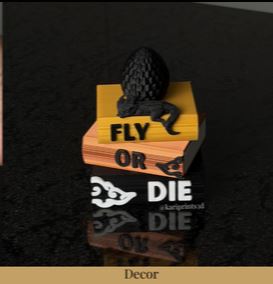 Fly or Die Book Stack Shelf Decor