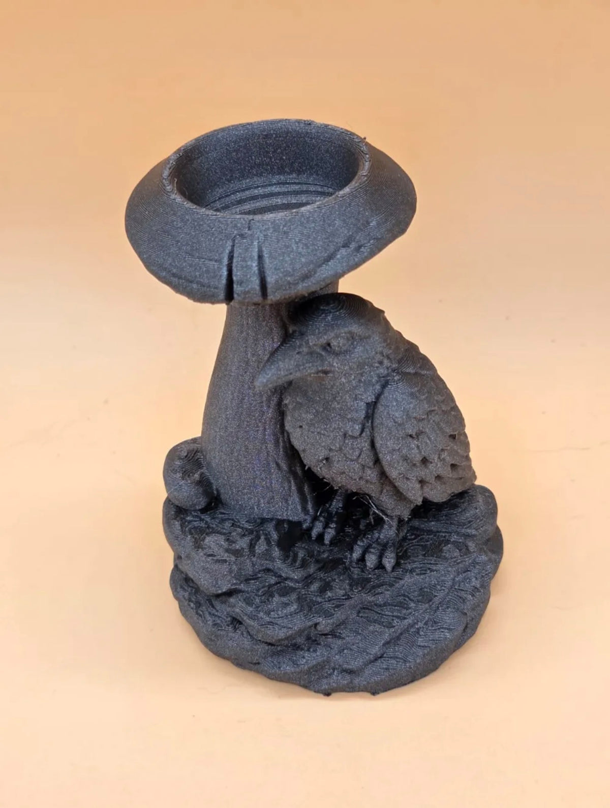 Raven Mushroom Crystal Sphere Holder
