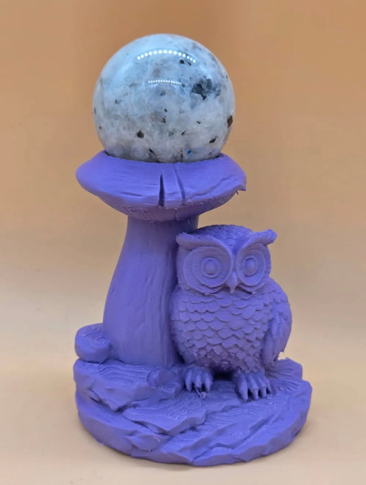 Owl Mushroom Crystal Sphere Holder
