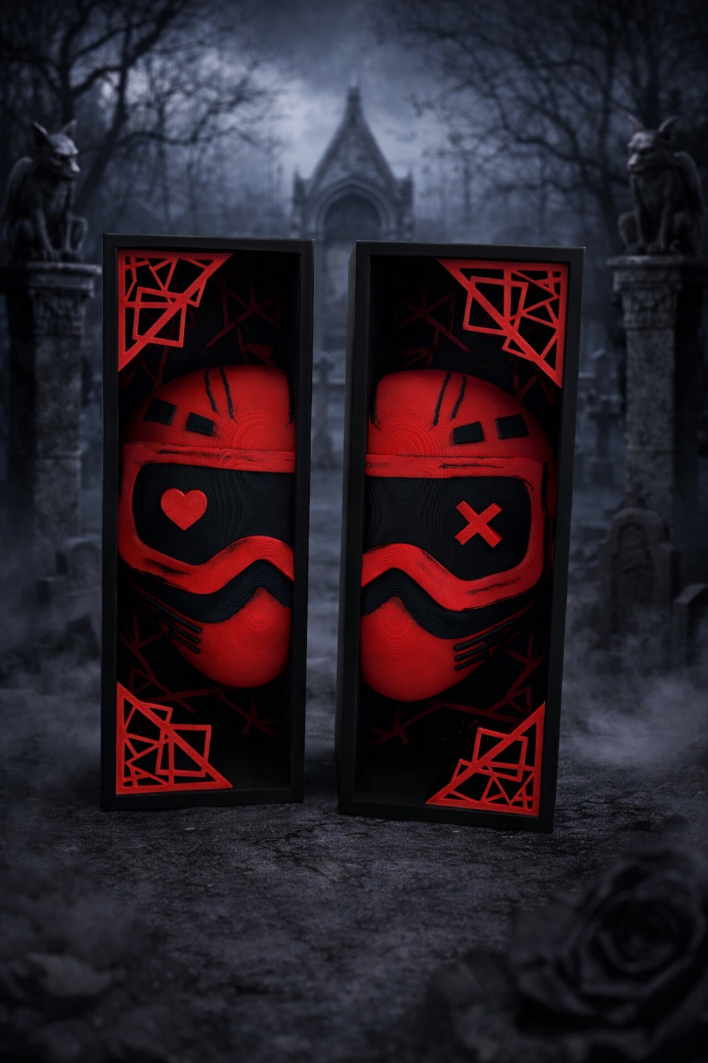 Red Helmet Mask Book Nook