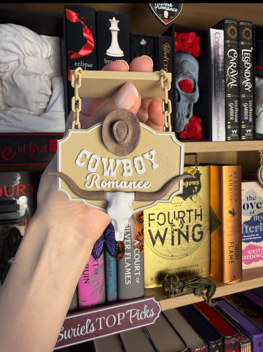 Cowboy Romance Small Bookshelf Sign