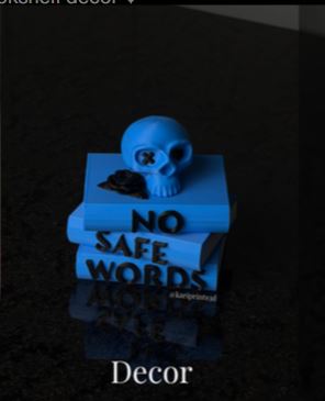 Blue Skull Book Stack Shelf Decor