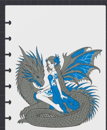 Blue Dragon & Fairy - A5 Notebook