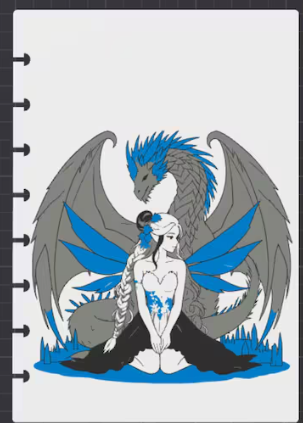 Blue Dragon & Fairy - A5 Notebook