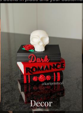 Dark Romance Book Stack Shelf Decor