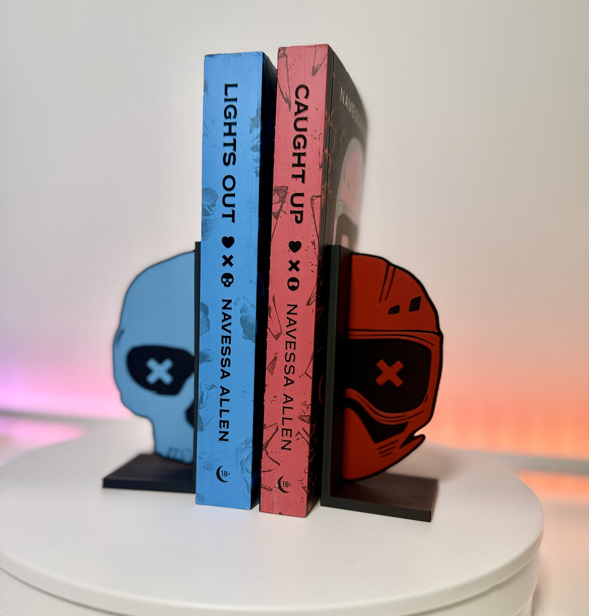Red & Blue Bookends Set Lights Out/Caught Up Combo Inspired
