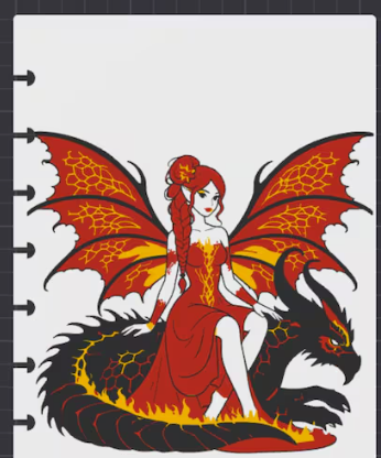 Red Dragon & Fairy - A5 Notebook